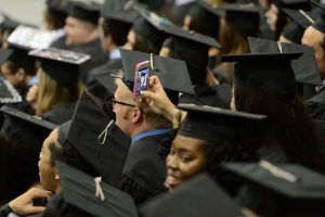 students at commencement